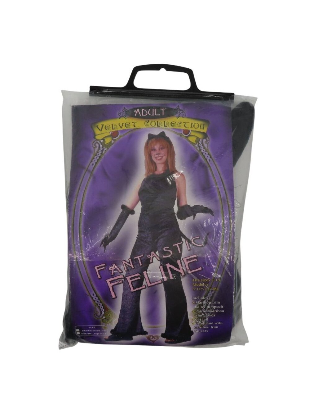Fun World Fantastic Feline Women Small/Medium 2-8 Velvet Halloween Costume NEW